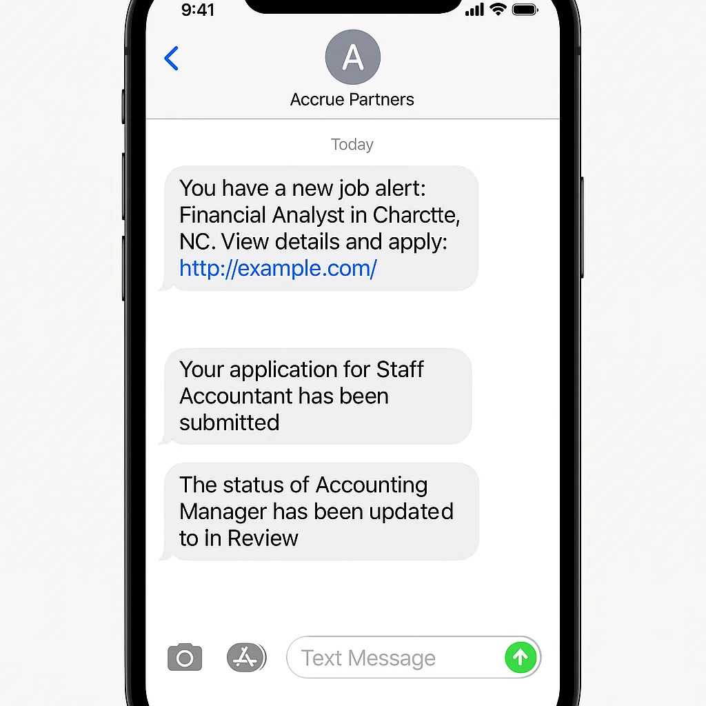 Accrue Partners Tech Text Message