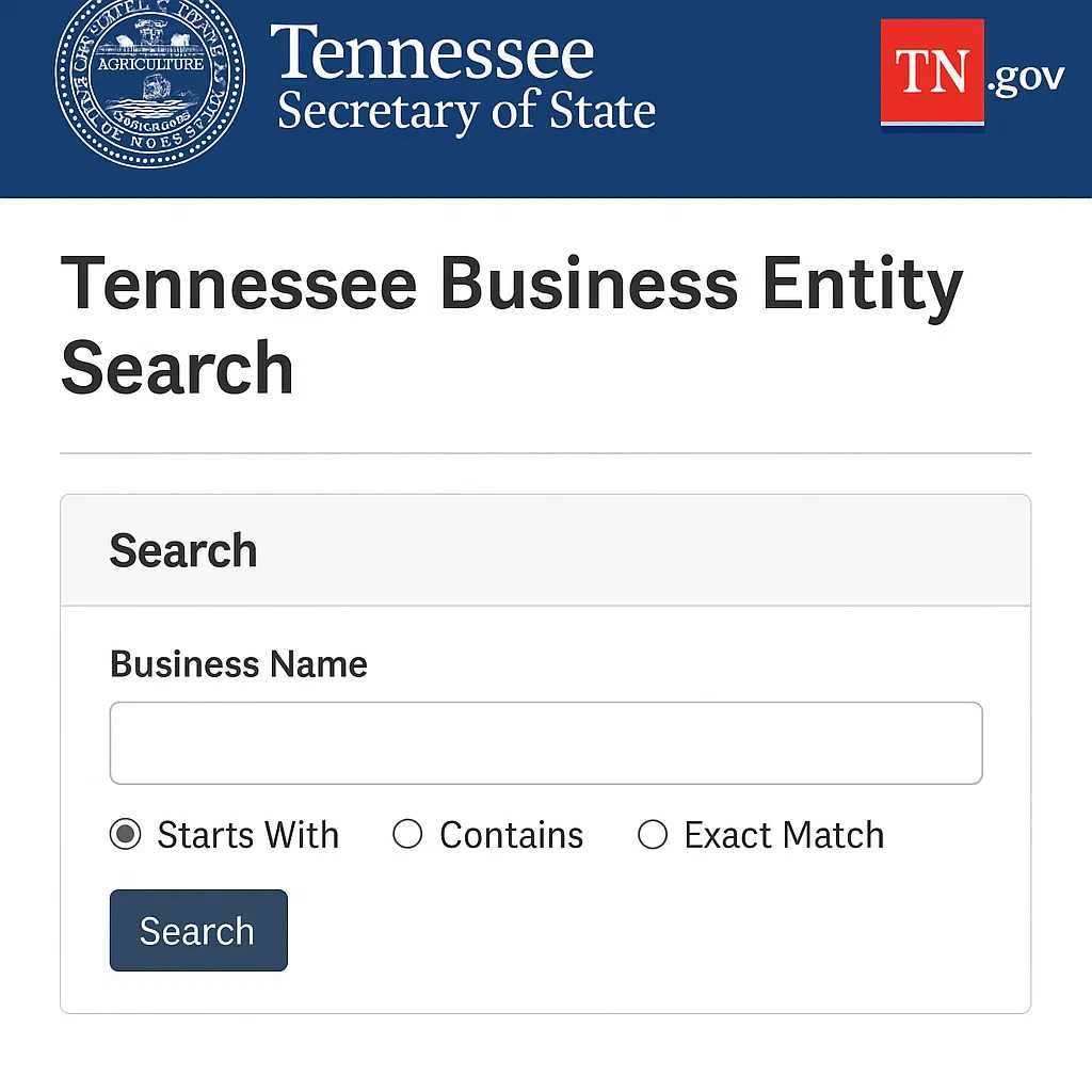 Tennessee Business Entity Search