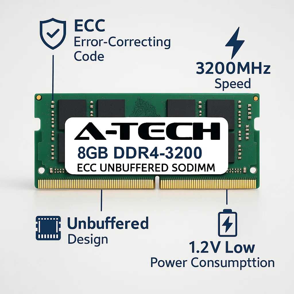 A-Tech 8GB DDR4-3200 ECC Unbuffered SODIMM