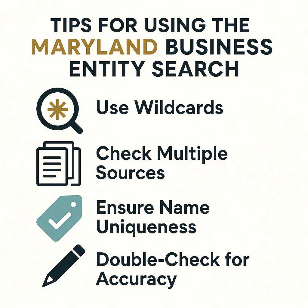 Tips for Using the Maryland Business Entity Search
