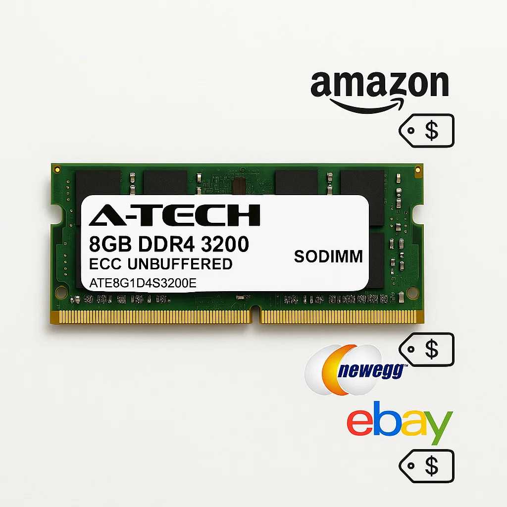 A-Tech 8GB DDR4-3200 ECC Unbuffered SODIMM
