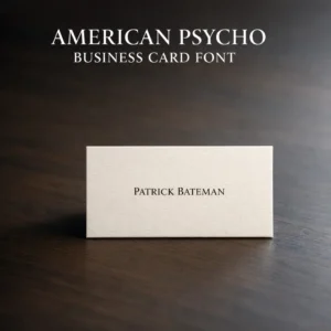 american psycho business card font