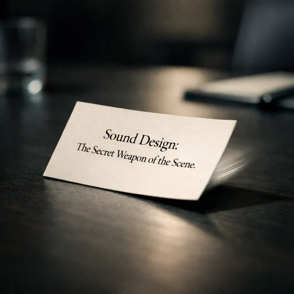 business card reveal cinematic tension