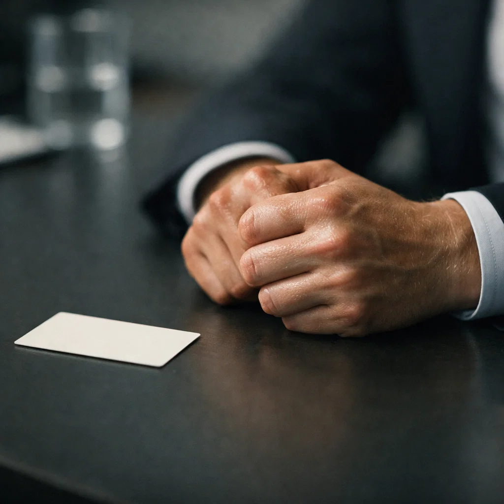 office tension body language close-up