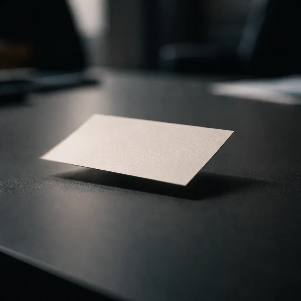 business card reveal cinematic tension