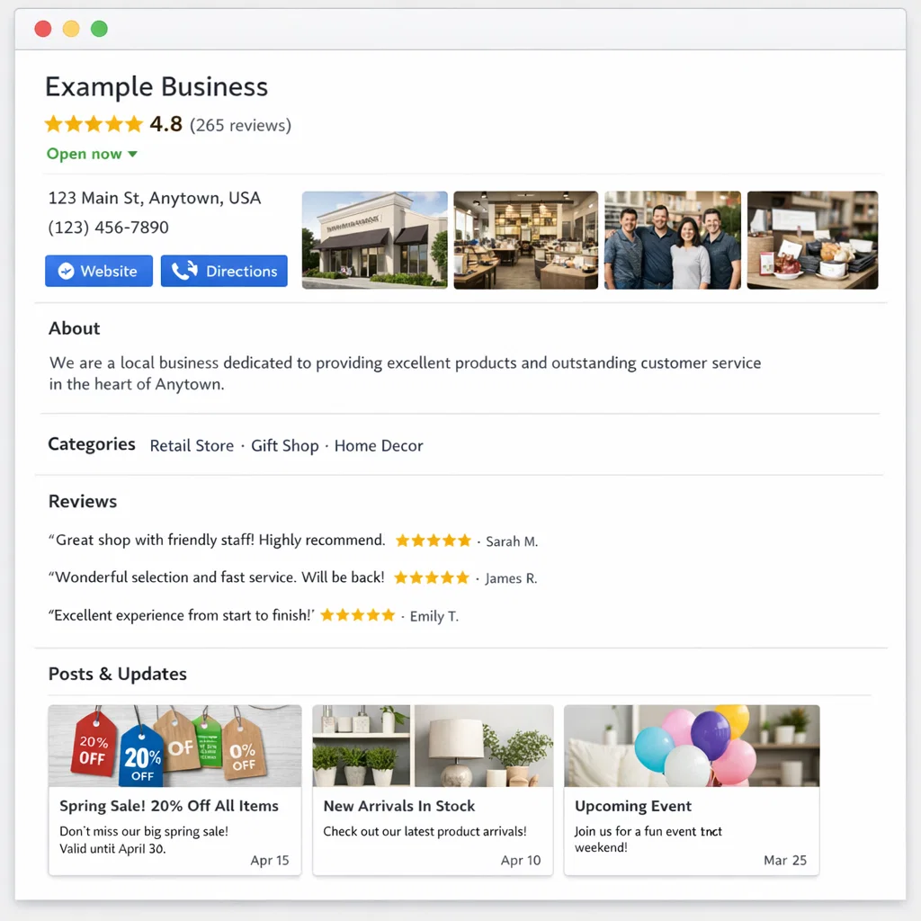 Google Business Profile optimization example