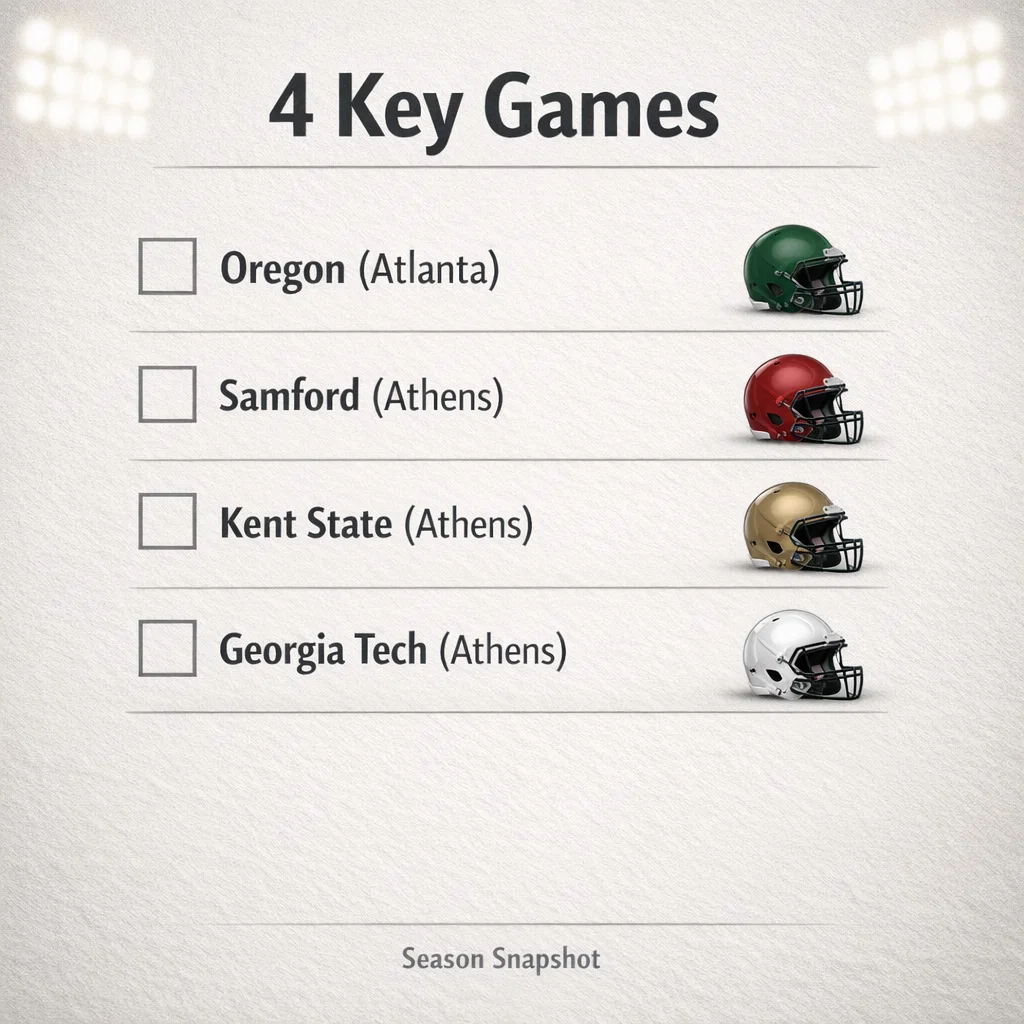 2022 georgia football schedule oregon samford kent state georgia tech