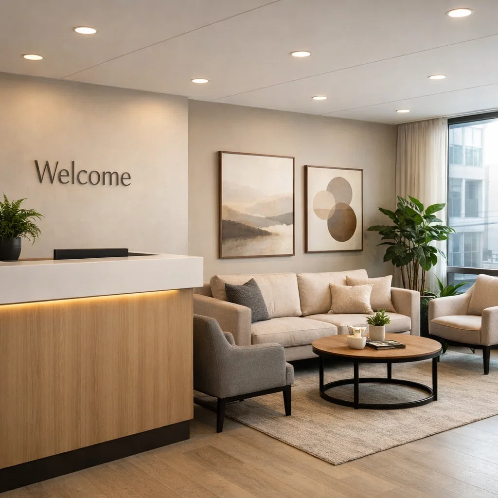 Reception and lounge at 5225 tech data drive