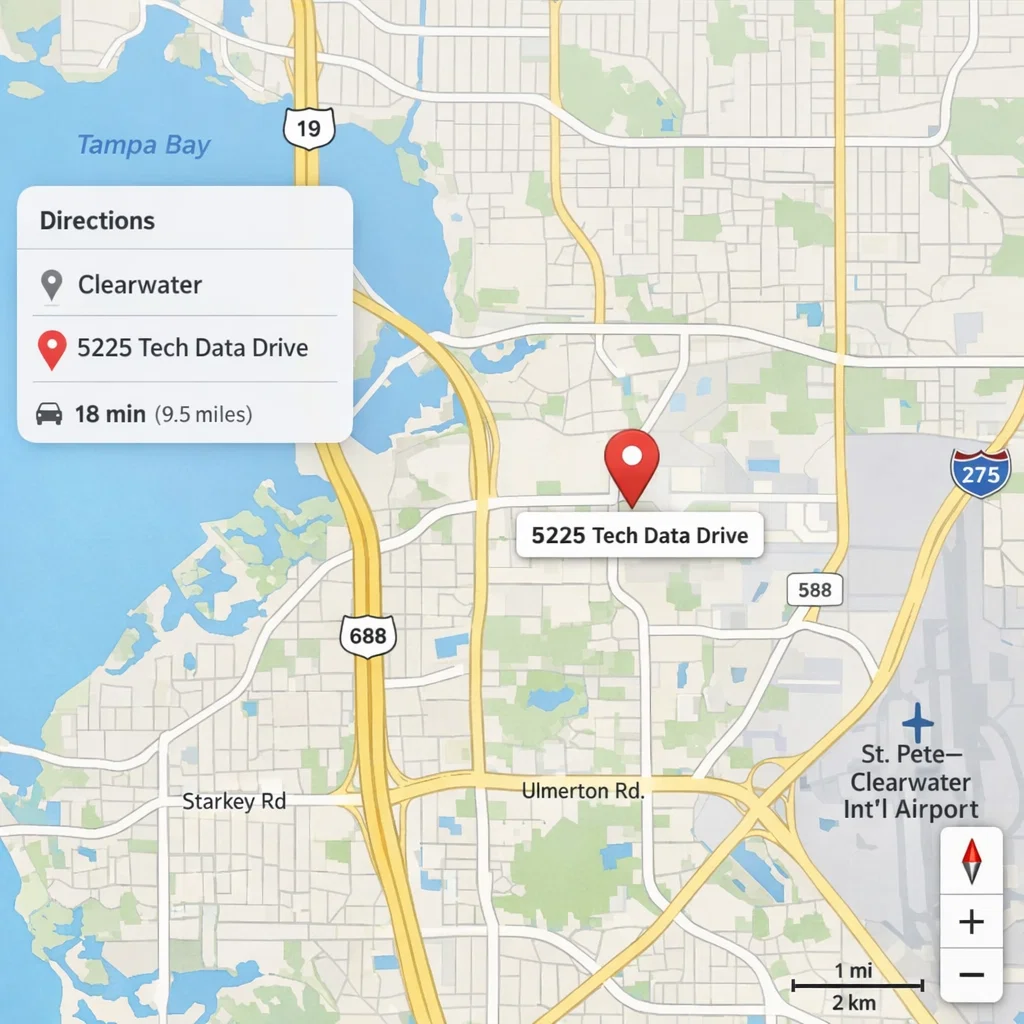 Map and directions to 5225 tech data drive