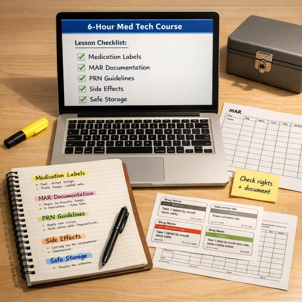 6 hour med tech class online