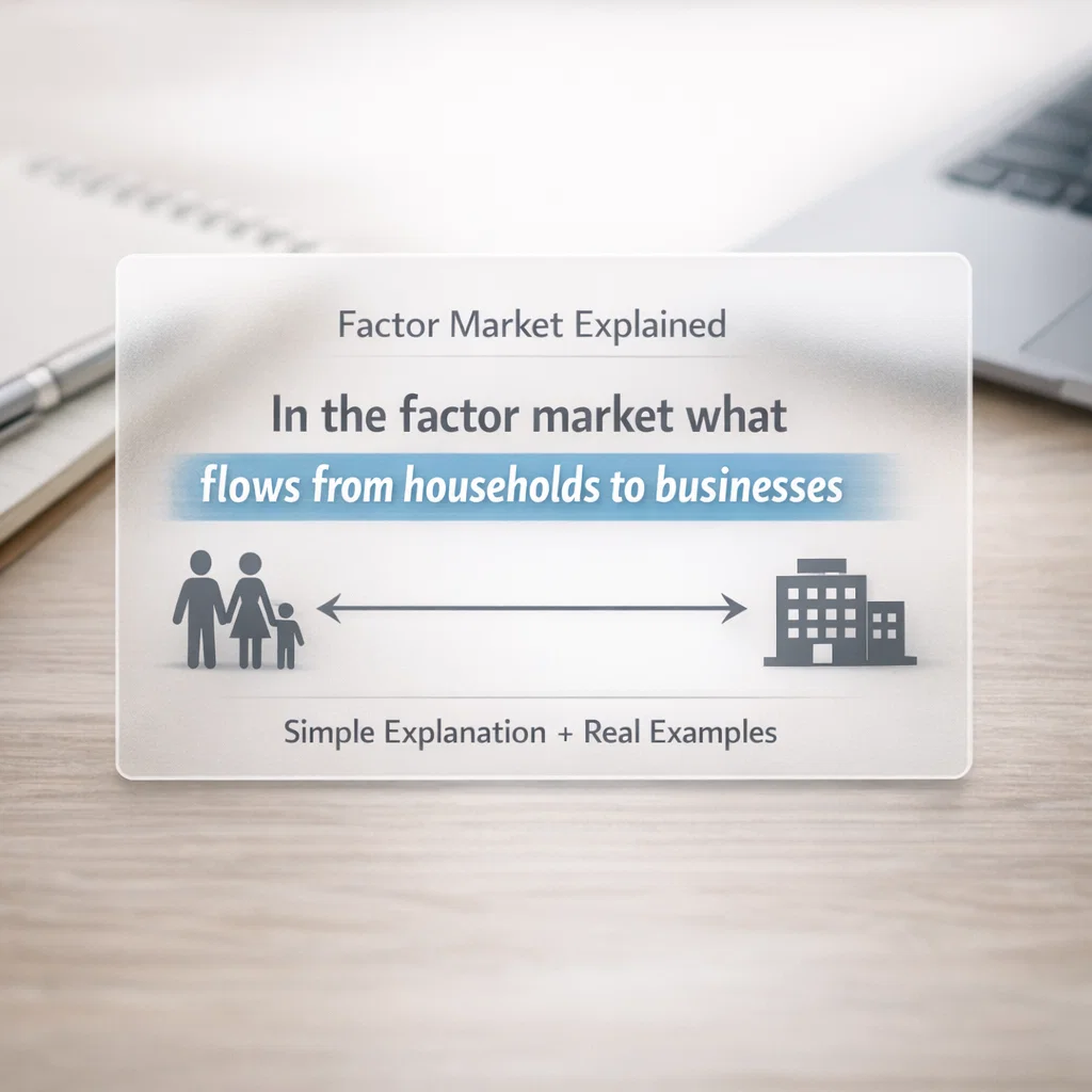 in the factor market what flows from households to businesses